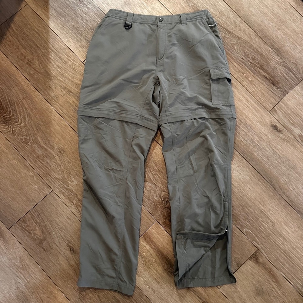 Columbia GRT Omni-Dry Convertible Hiking Pants Womens Large Green Zip Off Cargo